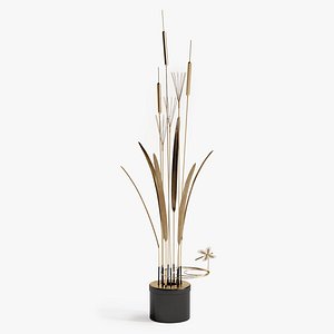3D curtis jere cattails floor lamp