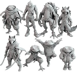 3D Fantasy Animal Miniatures for Printing Pack 2 model