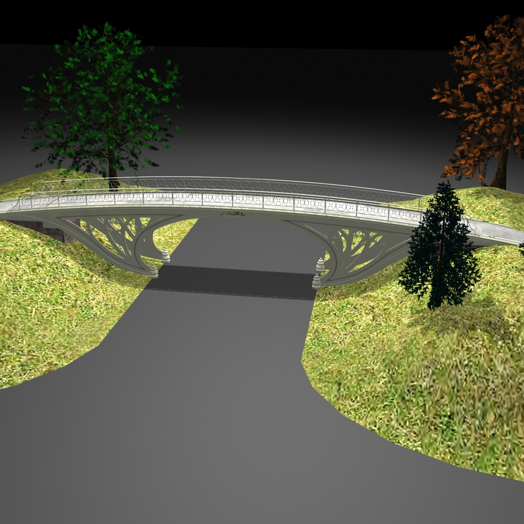 3d Model Central Park Gothic Bridge