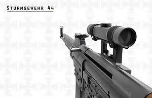 3d model mp44 assault rifle