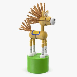 Unicorn Puppet Toy Yellow Rigged