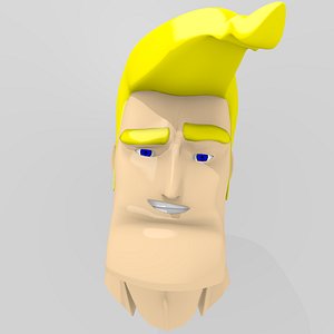 cartoon head rigged x free