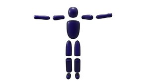 3D simple character stickman rigged