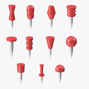 Push Pins and Map Pins Collection &ndash; Cork Board Pin 3D Models Bundle