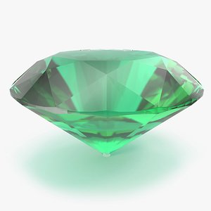 3D Round Brilliant Cut Emerald