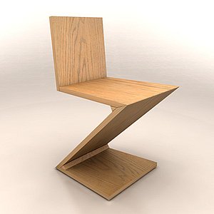 3ds max zig-zag chair