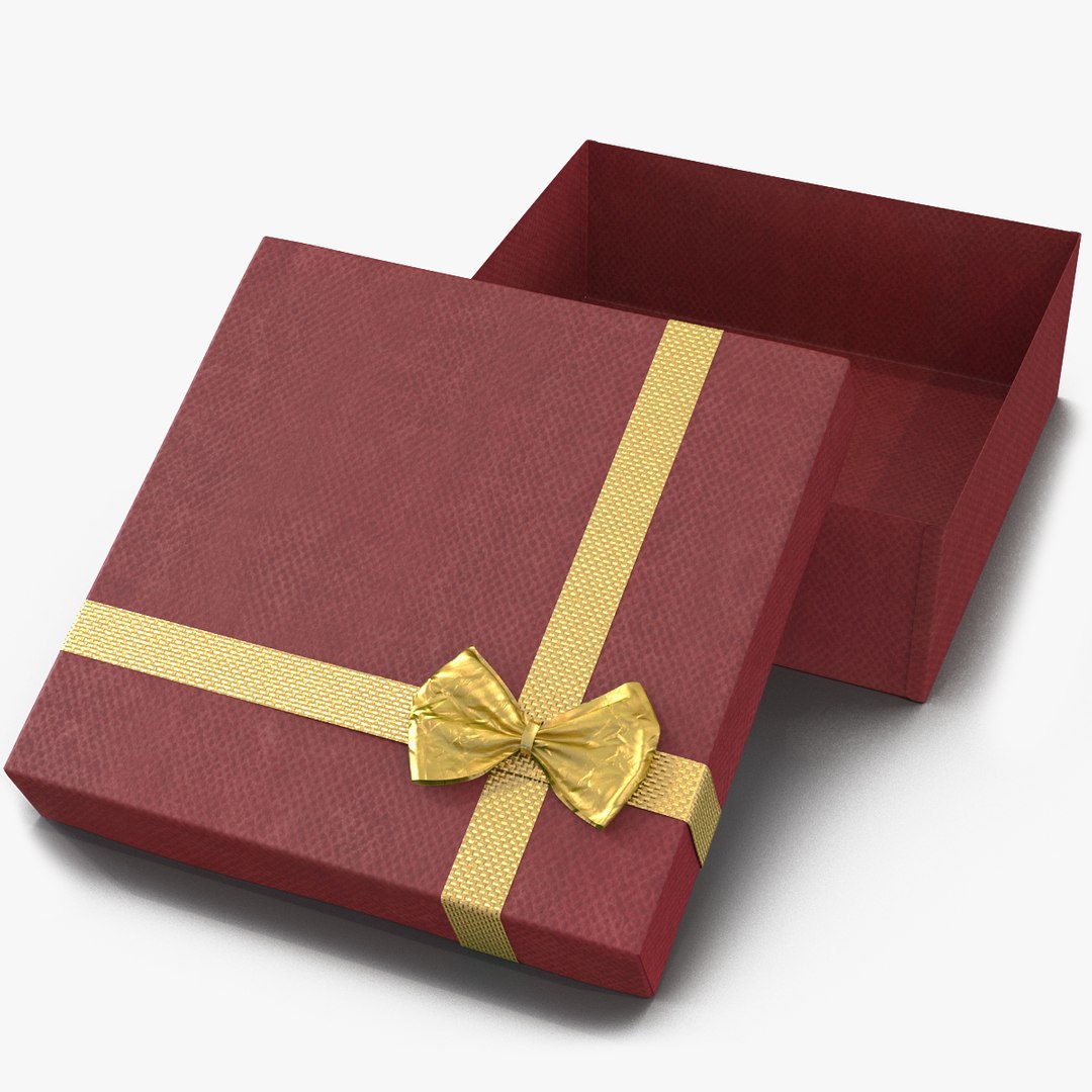 Giftbox 4 Red 3D Model 3D model preview