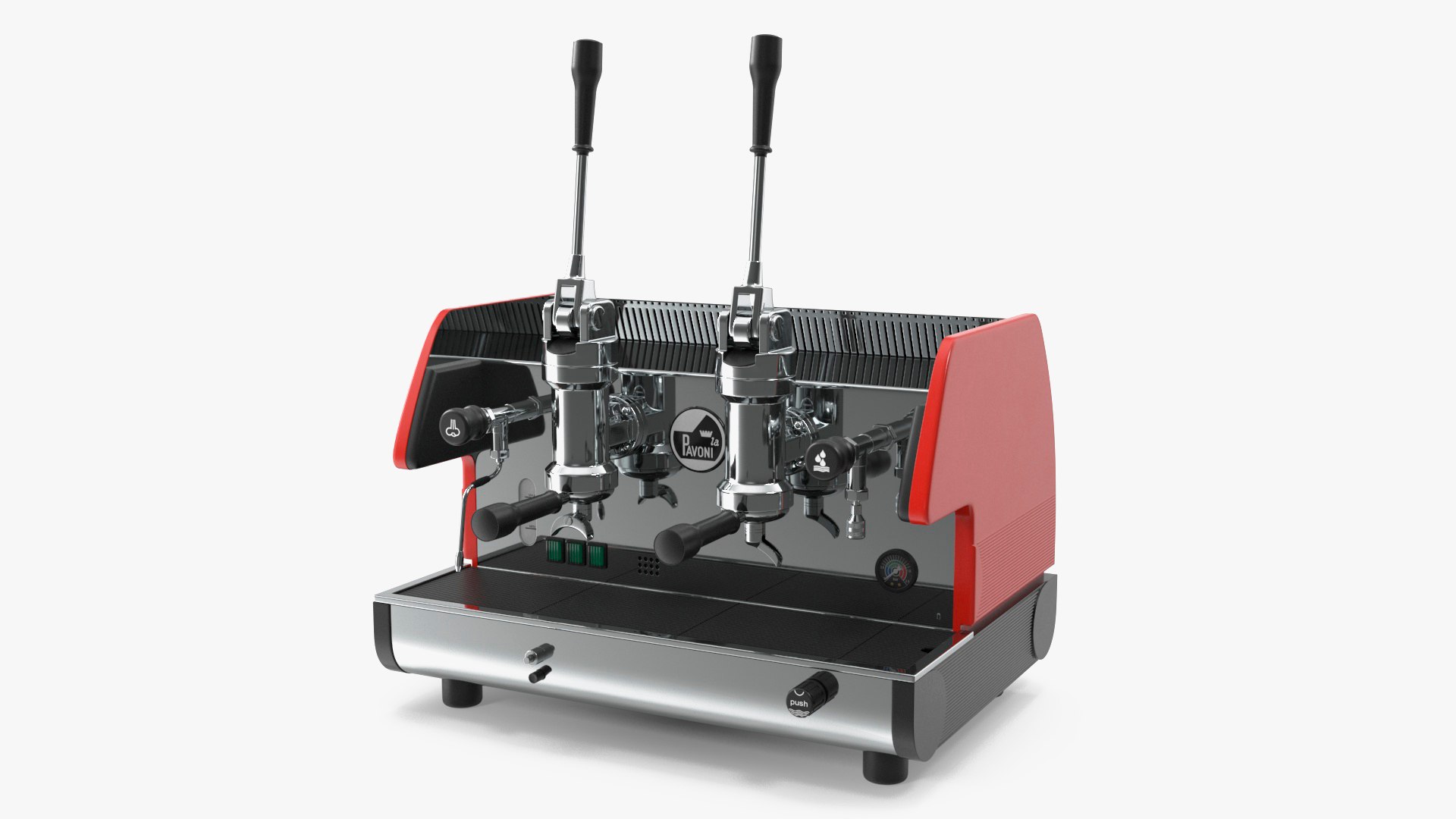 Commercial Espresso Machine La Pavoni BAR T 2L Red 3D model preview