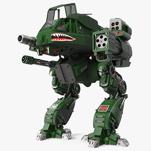 Dark Green Combat Robot Empty Rigged
