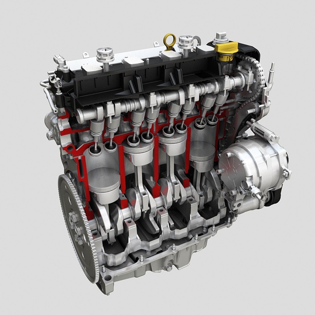 3d engine piston motion animation model