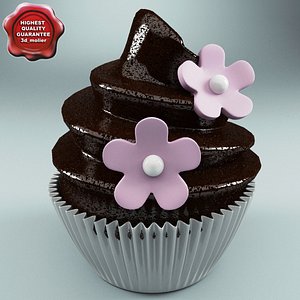 chocolate cupcake 3d max