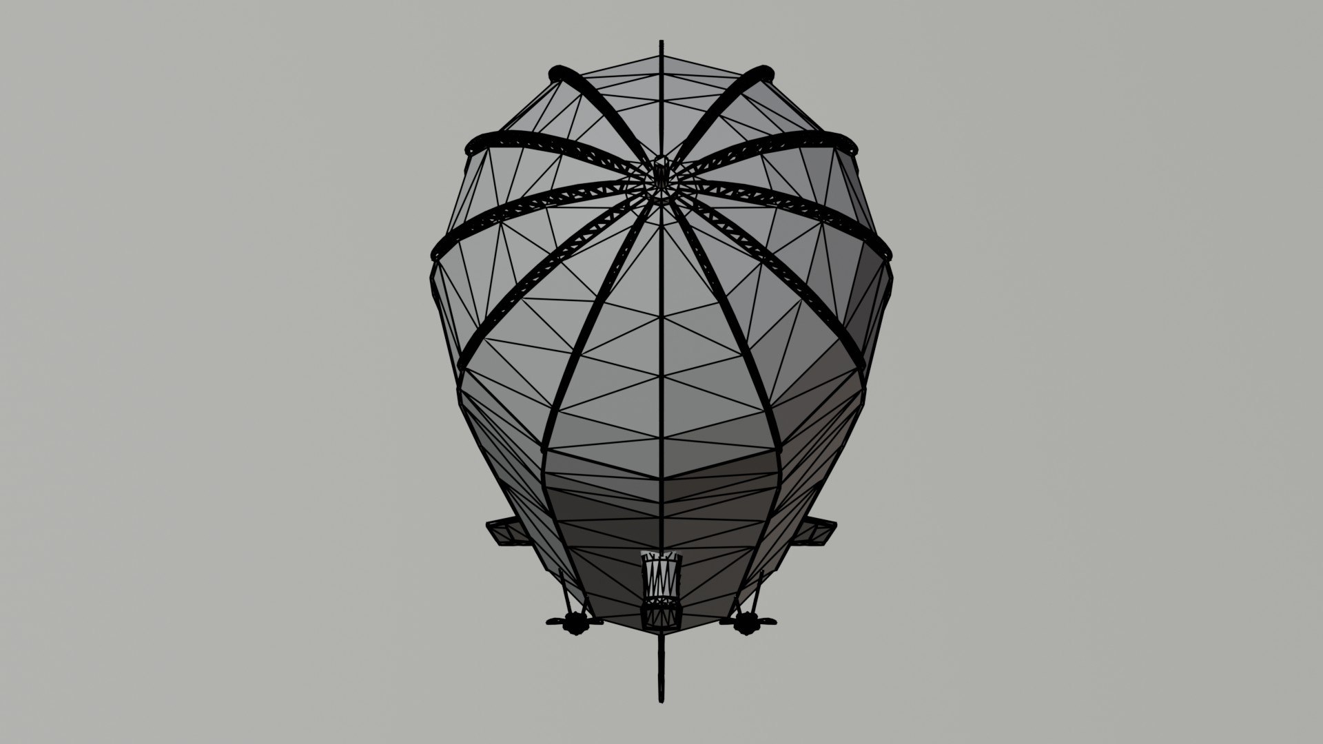 Low-poly Cartoon SteamPunk Dirigible Polygonal Style 3D Model ...