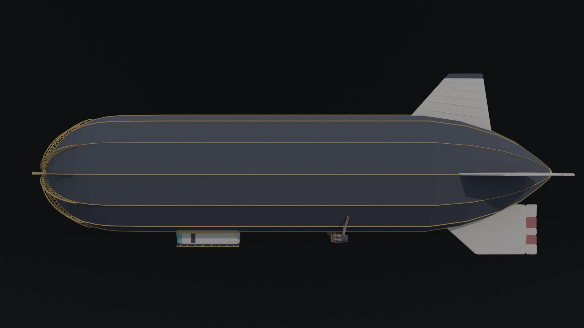 Low-poly Cartoon SteamPunk Dirigible Polygonal Style 3D Model ...