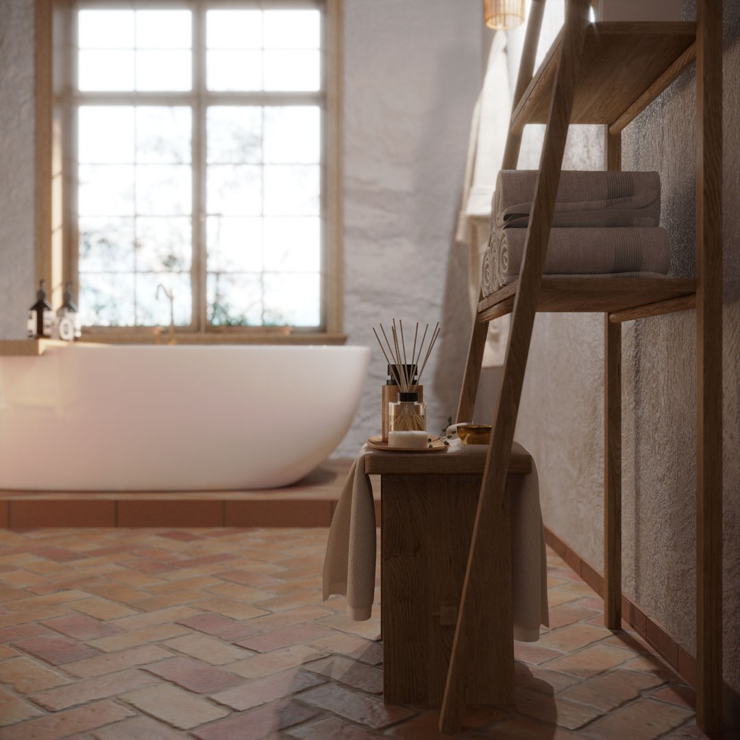 3D Rustic Bathroom Model - TurboSquid 1862470