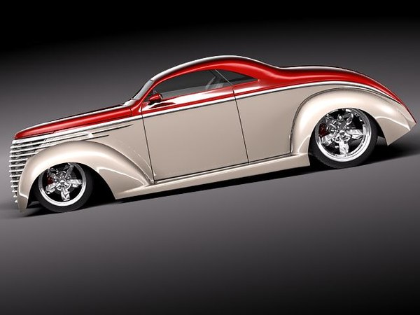 3d model 1937 coupe antique streetrod