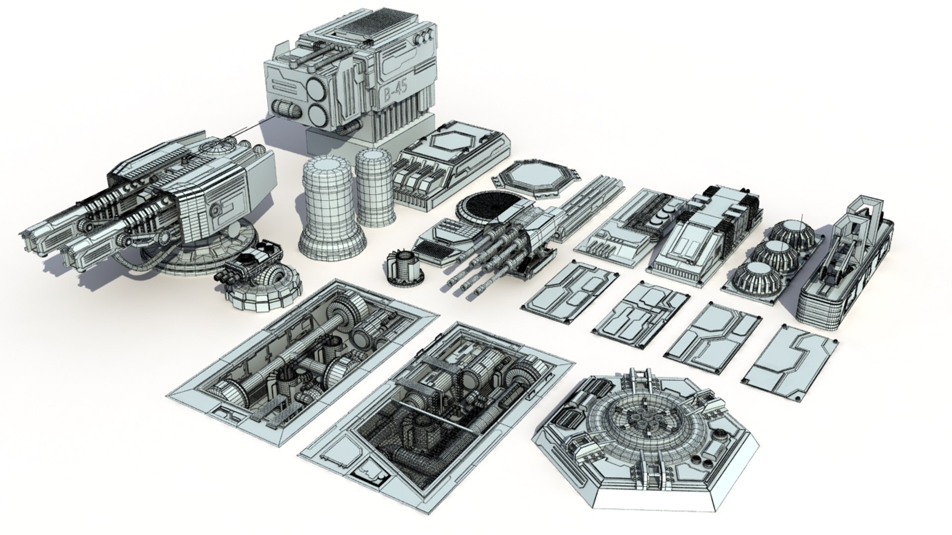 sci-fi details greeble scifi 3d max