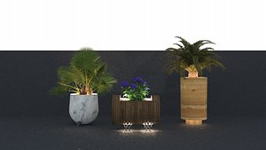 pot plant for landscape with lighting