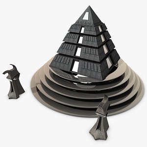 futuristic pyramid 3d model