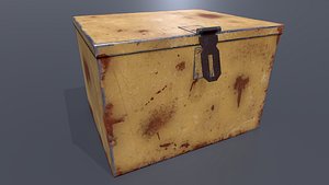 3D Metal Box Low-Poly Gameready PBR model