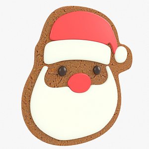 3D gingerbread santa head christmas