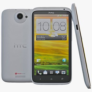 3d model white htc x cell phone