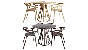 3D Greco round table and Mattiazzi MC1 chair model