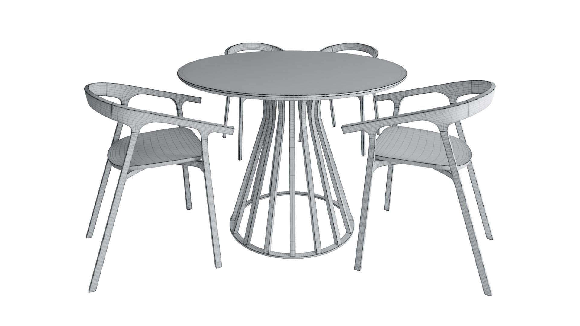 3D Greco Round Table And Mattiazzi MC1 Chair Model - TurboSquid 2165634