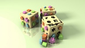 plastic shape sorter box 3d model