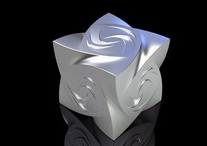 3D model cube stone