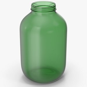 Glass Jar Green 3D