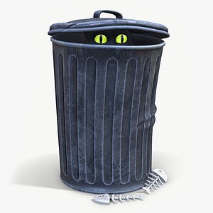 Cartoon Trash with Cat