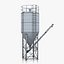 Silo de 2 secciones con transportador de tubos.
