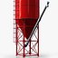 Silo de 2 secciones con transportador de tubos.