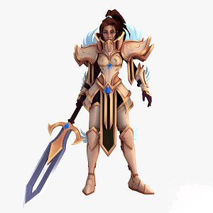 3D female warrior hand model