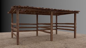 small wooden shed 3D