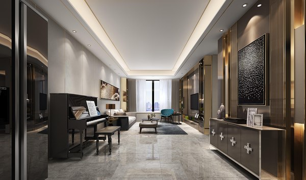 3D model Modern luxury living room