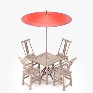 3D model BAMBOO TEA TABLE SET