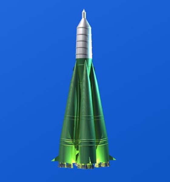 8k71ps sputnik rocket r7 3d model