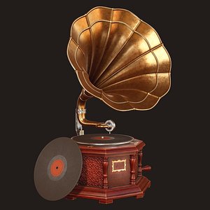 Vintage Gramophone - PBR Game Ready