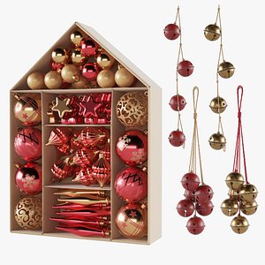3D Christmas Decoration Set model