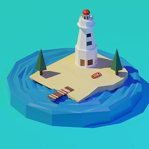 isometric lighthouse 3D model