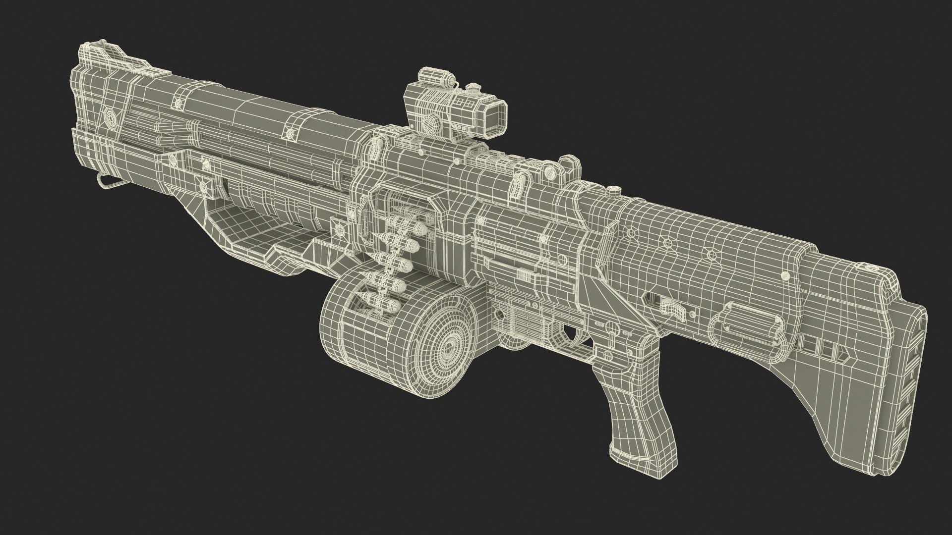 3D Used Sci Fi Machine Gun Model - TurboSquid 2197348