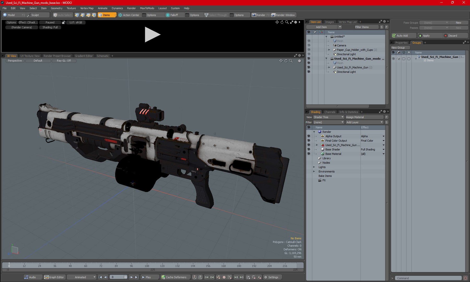 3D Used Sci Fi Machine Gun Model - TurboSquid 2197348