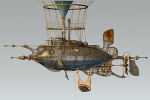 3d steampunk steam dieselpunk airship model
