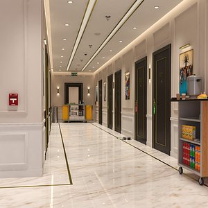 3D Interior Hotel Corridor Scene