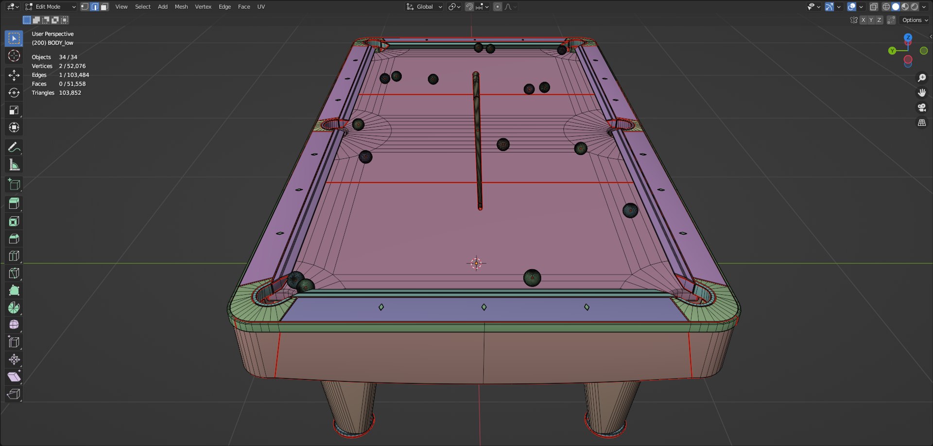 3D Model New Pool Table - TurboSquid 2026206