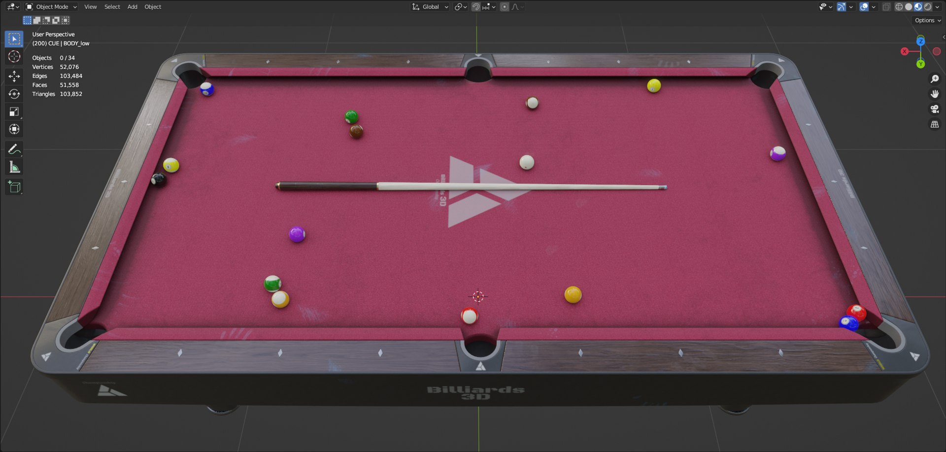 3D Model New Pool Table - TurboSquid 2026206