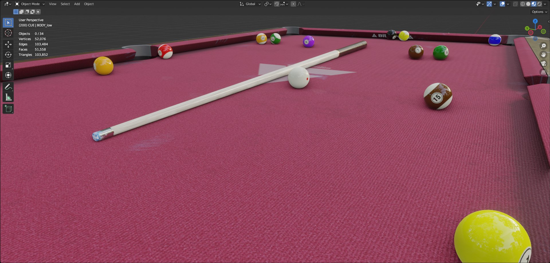 3D Model New Pool Table - TurboSquid 2026206