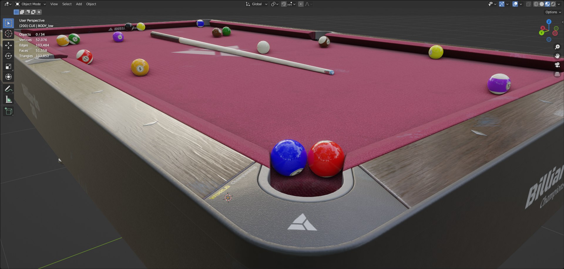 3D Model New Pool Table - TurboSquid 2026206