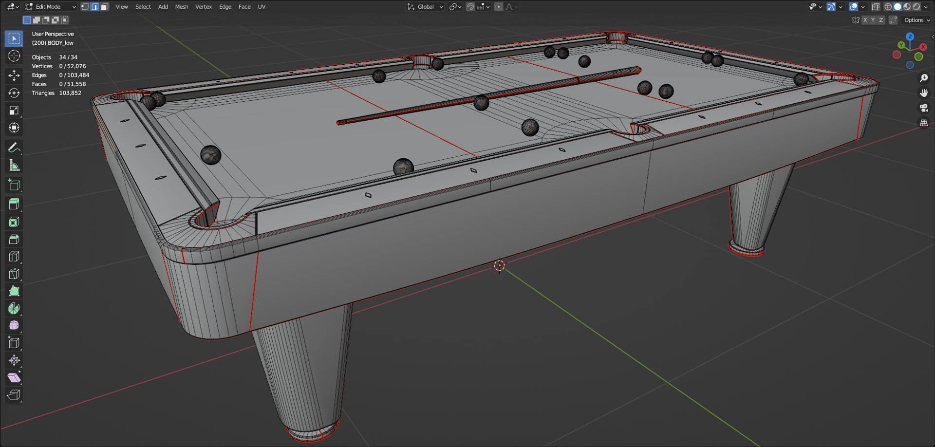 3D Model New Pool Table - TurboSquid 2026206